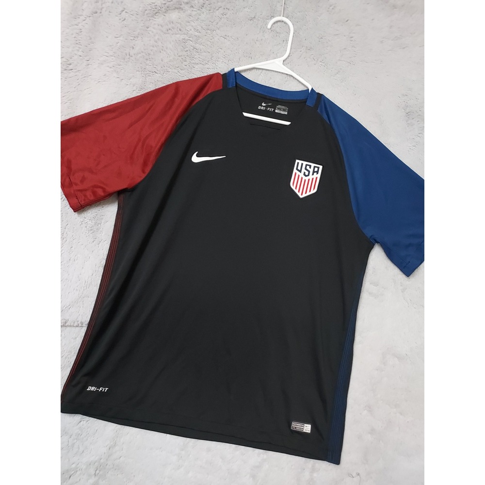 USA Soccer National Team Jersey Mens XL Nike Dri Fit Training Black Blue Red